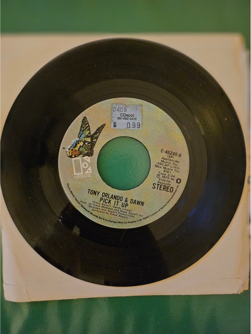 Tony Orlando Dawn He Don't Love You Like I Do Pick It Up 45 RPM Vinyl Record Vtg